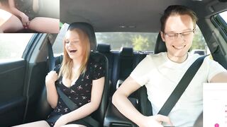 Surprise Verlonis for Justin lush Control inside her pussy while driving car in Public